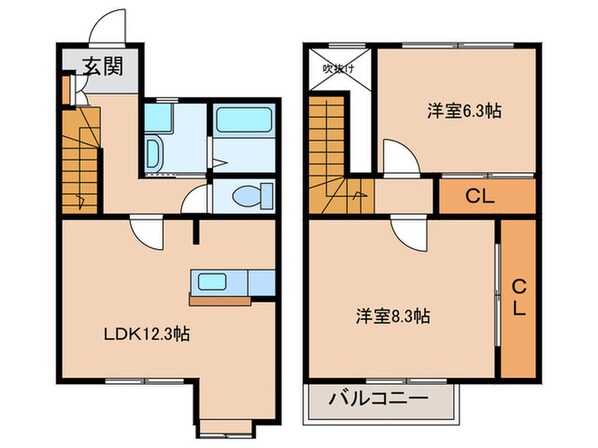 ル－エA棟の物件間取画像